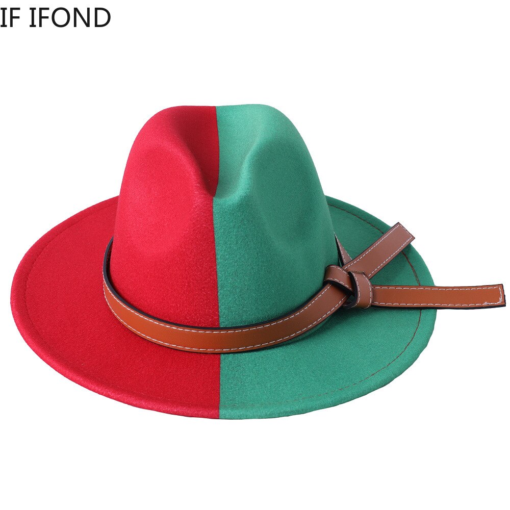 Fedora Hats For Women Patchwork Panama Dress Formal Wedding Women Hats Felted Jazz Hats Sombreros De Mujer