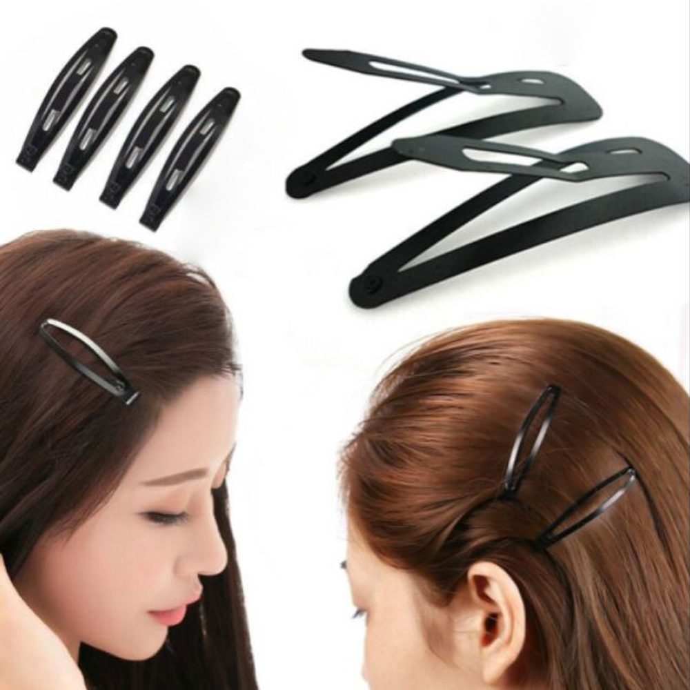12 pièces/lot pinces à cheveux pour femmes Barrettes à cheveux pince épingles Simple noir couleur pinces à cheveux Snap métal Hairgrip femmes épingle à cheveux outil