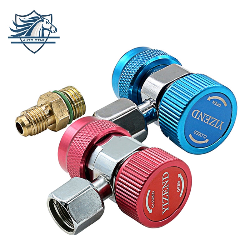 Auto Freon R134A AC Air Condition Adjustable Quick Coupler Refrigerant High Low Adapter Connector Manifold Gauge