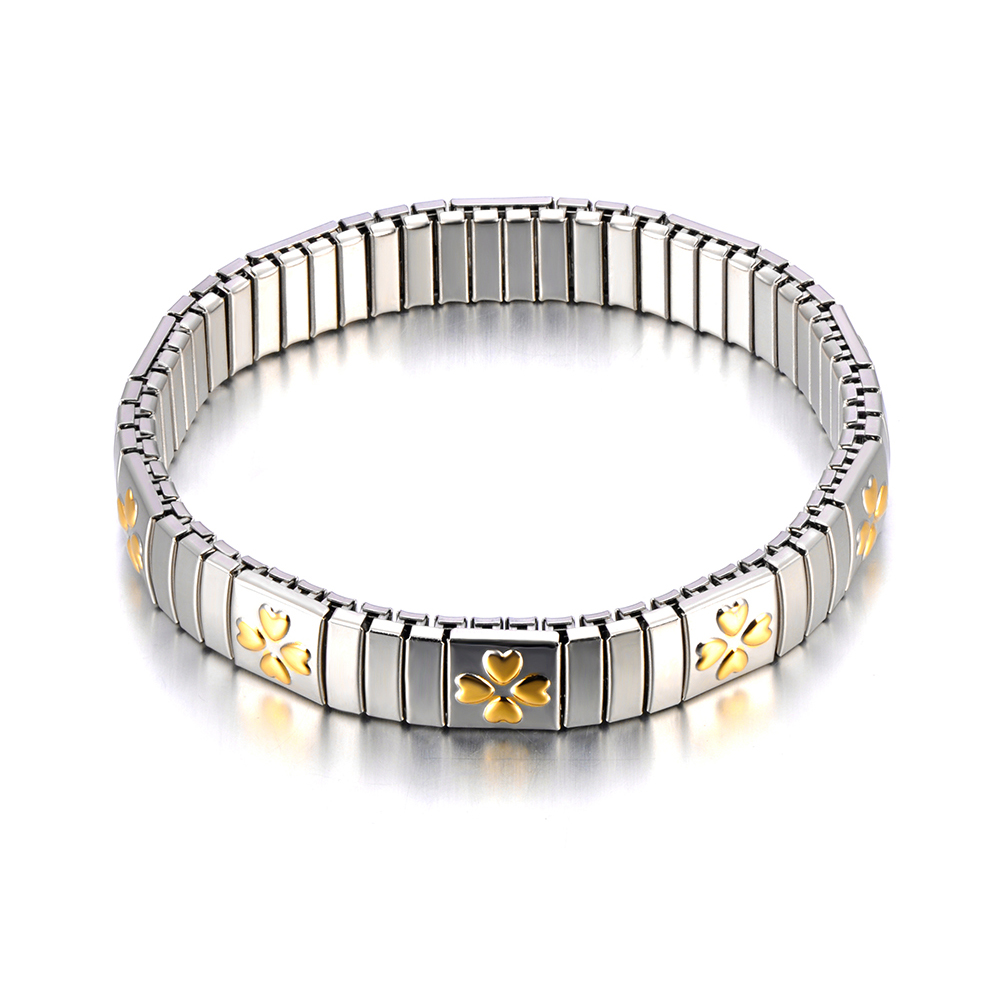 Lokaer 316L Edelstahl CZ Kristall Elastizität Kette Armbänder Für Frauen Echt Vergoldet modisch Wasserdicht Schmuck B23138: Rost verrotten