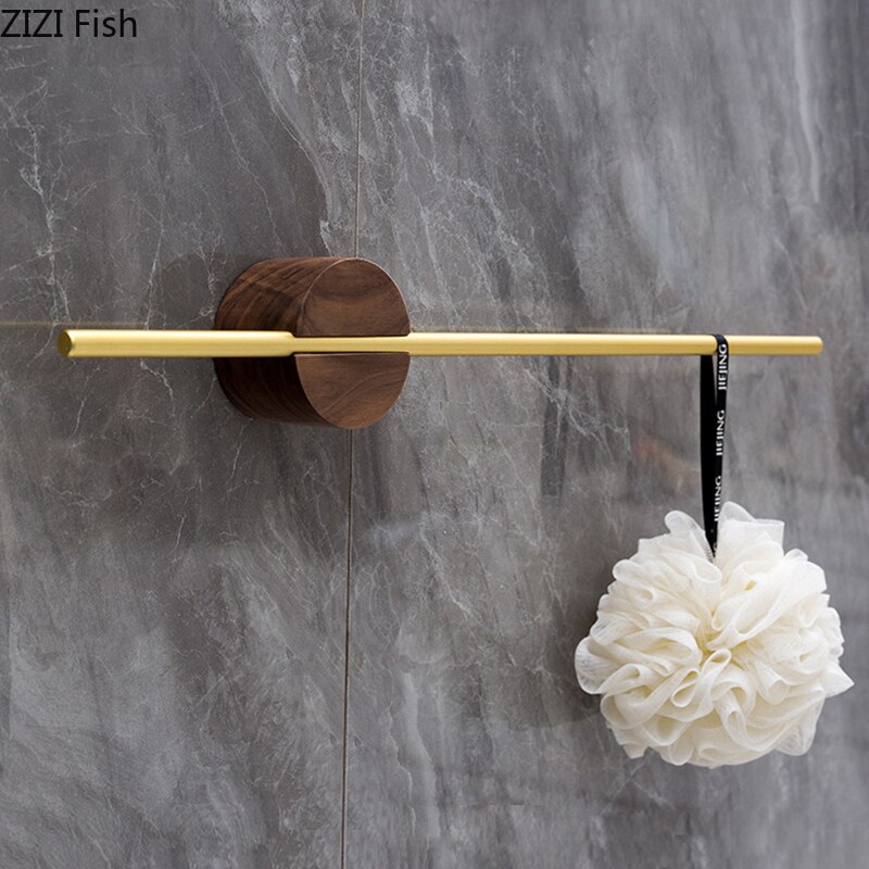Simple Fulcrum Rack Home Wall-mounted Clothing Hat Storage Rack Bathroom Free Perforated Towel Bar Metal Towel Rack