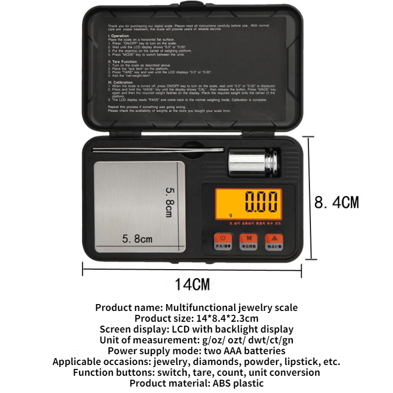 Tool box jewelry scale multi-purpose balance pocket scale mini electronic scale palm scale 0.01 precision portable