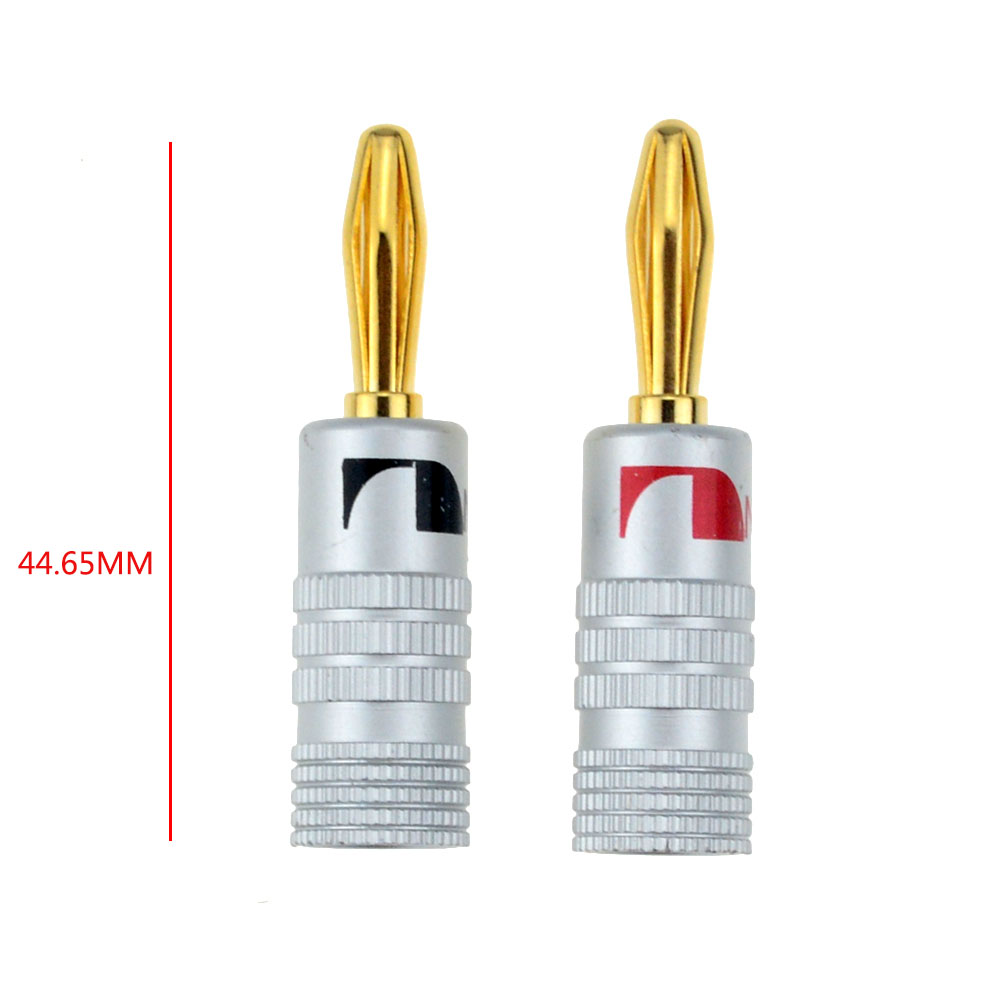 1pc nakamichi bananstik 24k guldbelagt kobber bfa 4mm bananstik hanhøjttalerstik sort&rød