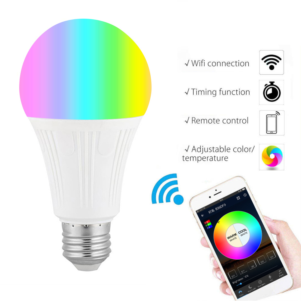 E27 B22 7 w Smart WiFi Gloeilamp App Afstandsbediening RGB RGBW LED Lamp Dimbare Compitable met Alexa Google thuis