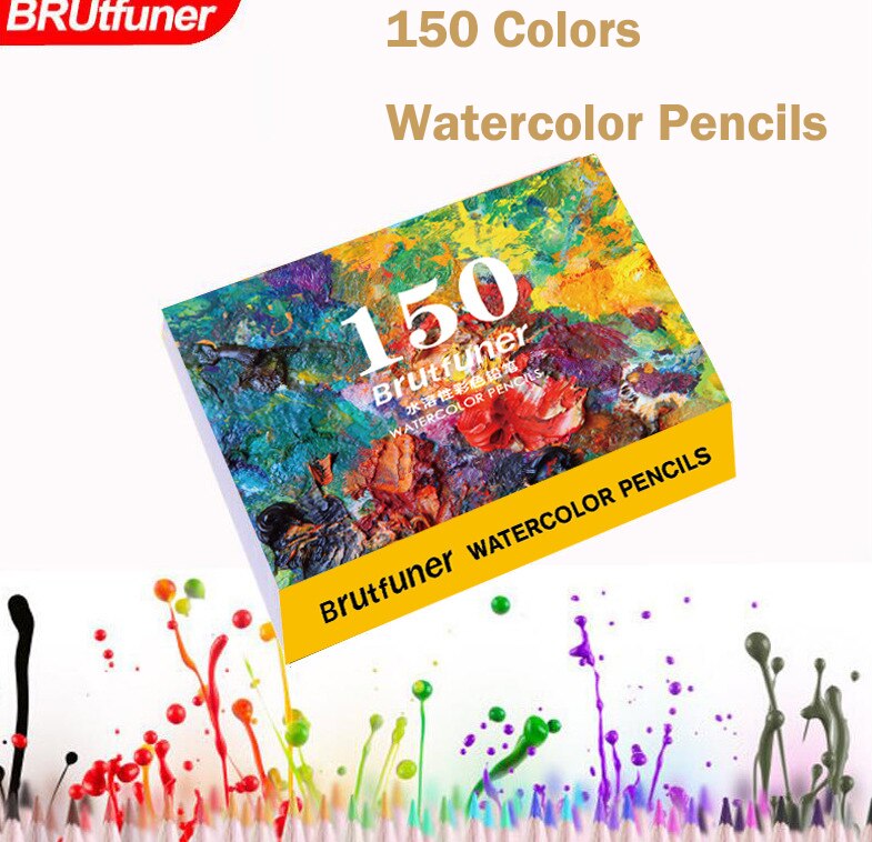 Brutfuner 48/72/120/160/180 Kleur Professionele Olie Kleur Potloden Hout Zachte Aquarel Potlood Voor school Trekken Schets Art Supplies: 150 water colors