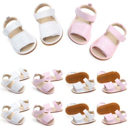 Baby Summer Cute Sandals Toddler Baby Girls PU Leather Sandals Girl Anti-Slip Soft Sole Crib Shoes