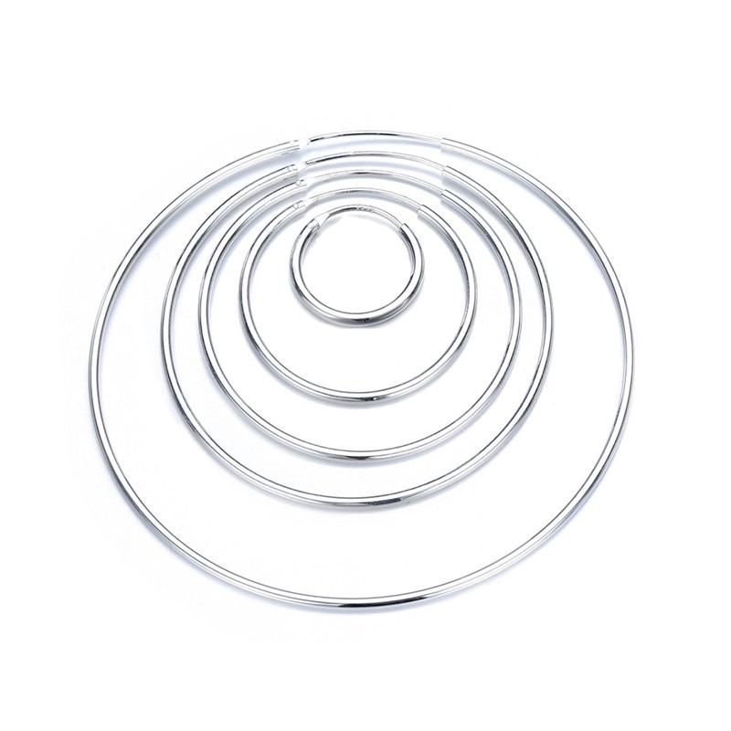 Cc solid 925 zilveren creolen voor dames 15mm-70mm ronde cirkel klassieke grote kantoor carrière oorbel eenvoudig fijne sieraden cce 529