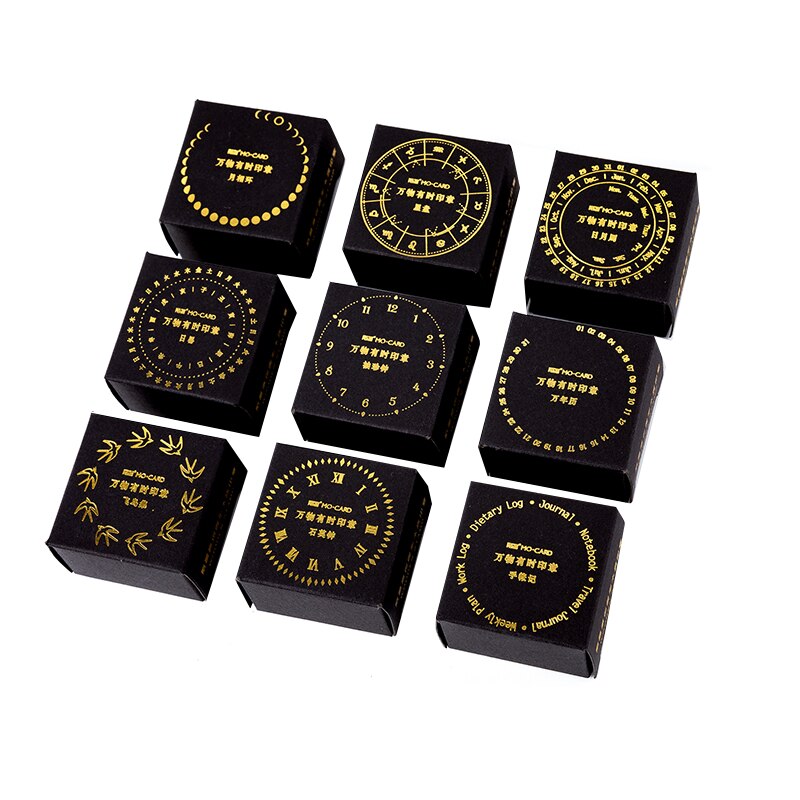 Vintage månefase kalender ur rundt stempel diy træ gummistempler til scrapbog papirvarer scrapbog standard stempel