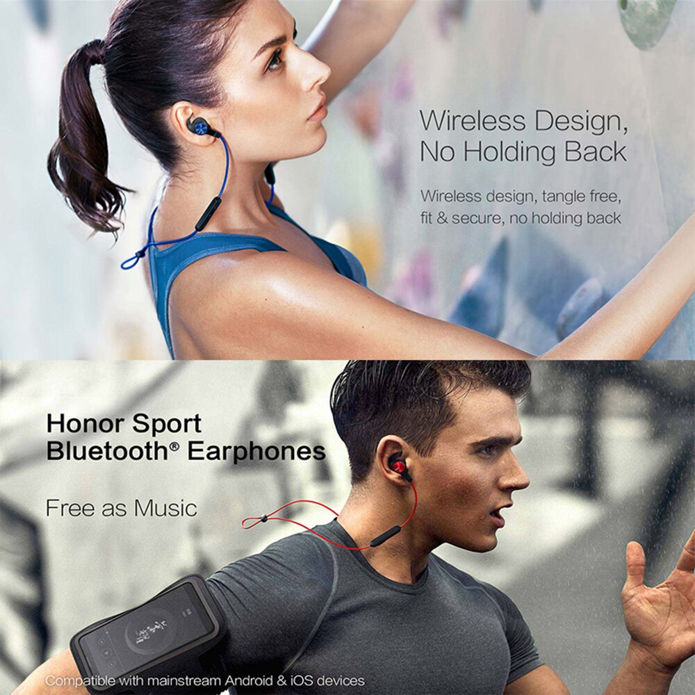 Huawei-auriculares Honor xSport AM61 IPX5, inalámbricos por Bluetooth, a prueba de agua, BT4.1, Control de micrófono de música, para Android e IOS