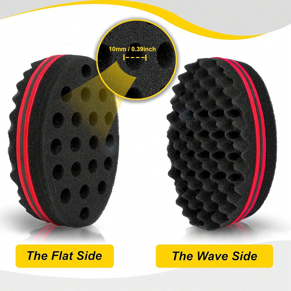 3pcs Big Holes Magic Sponge Brush Silicone Brush for Wave, Coils, and Afro Hair - Hair Care Tool for Men and Women, Hair Brushes