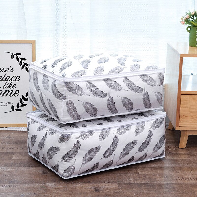 Couette sac de rangement plume forme maison vêtements couette oreiller couverture sac de rangement voyage bagages organisateur sac vêtements garde-robe: 2 / 55 x36x20cm