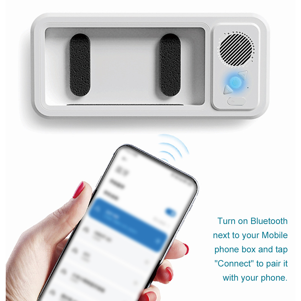 Telefonholder til dusj med bluetooth-høyttaler ipx 4 vanntett, duggfri, berøringsskjerm, veggmontert telefonholder til dusj, bad