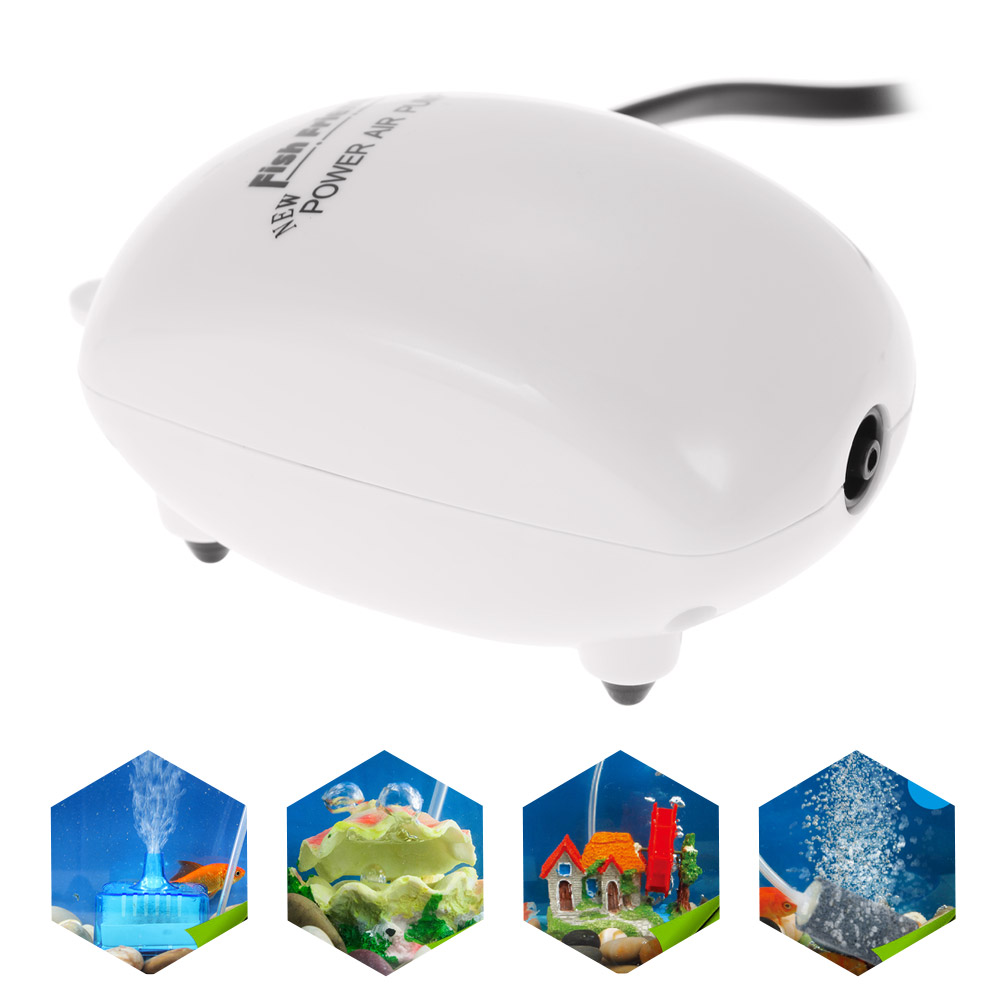 Aquarium Air Pump Double Outlet 3W 220-240V EU Plug Mini Air Compressor Oxygen Pump Aquarium Fish Tank Oxygen Pump