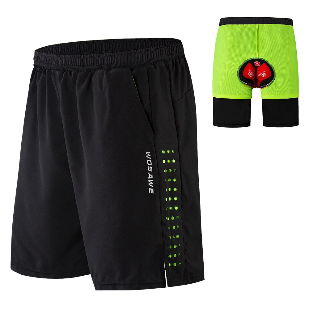 Pantalones cortos de bicicleta corta para hombre con relleno de Gel 3D y forro de malla transpirable de secado rápido pantalones cortos de verano para correr para ciclismo: Black / M