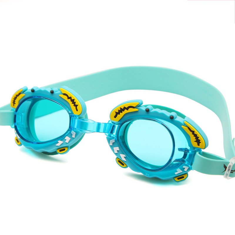 Zwembril Kinderen Leeftijd 3-10 Waterdicht Zwemmen Bril Clear Anti-fog UV Bescherming Zachte Siliconen frame en Band: Sky Blue