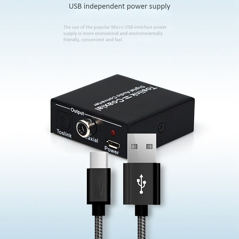 Glasvezel Coaxiale Converter Digital Optical Fiber Coaxiale Met O 1080P Hd Voor Tv, Projector, game Console