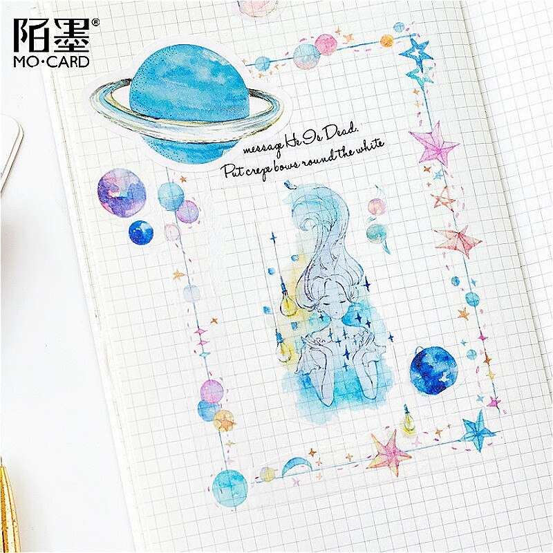 Kawaii planète mémo bloc-notes décoration autocollant coloré brillant bricolage Scrapbooking autocollant belle bloc-notes fournitures scolaires