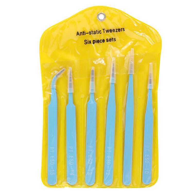 6-- delige verpakking roestvrijstalen pincet klemgereedschap splinter acne clip zonder ingedrukte trimpunt niet-magnetisch pincet