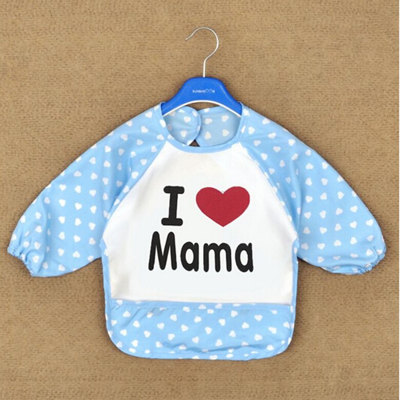 L2Lovely Boys Girls Baby Letter Print Infant Long Sleeve Anti Wear Waterproof Feeding Shirts: 06