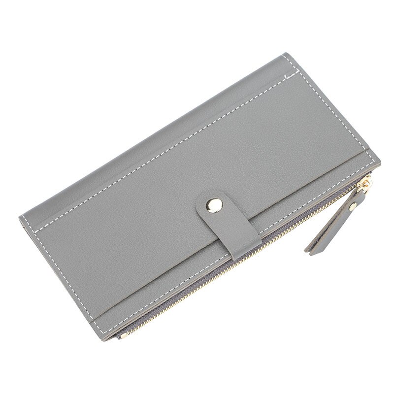 Bllerry WOMEN'S Wallet Simple Multi Card Bit Card Holder Three Fold Buckle Long Wallet: Dark Gray