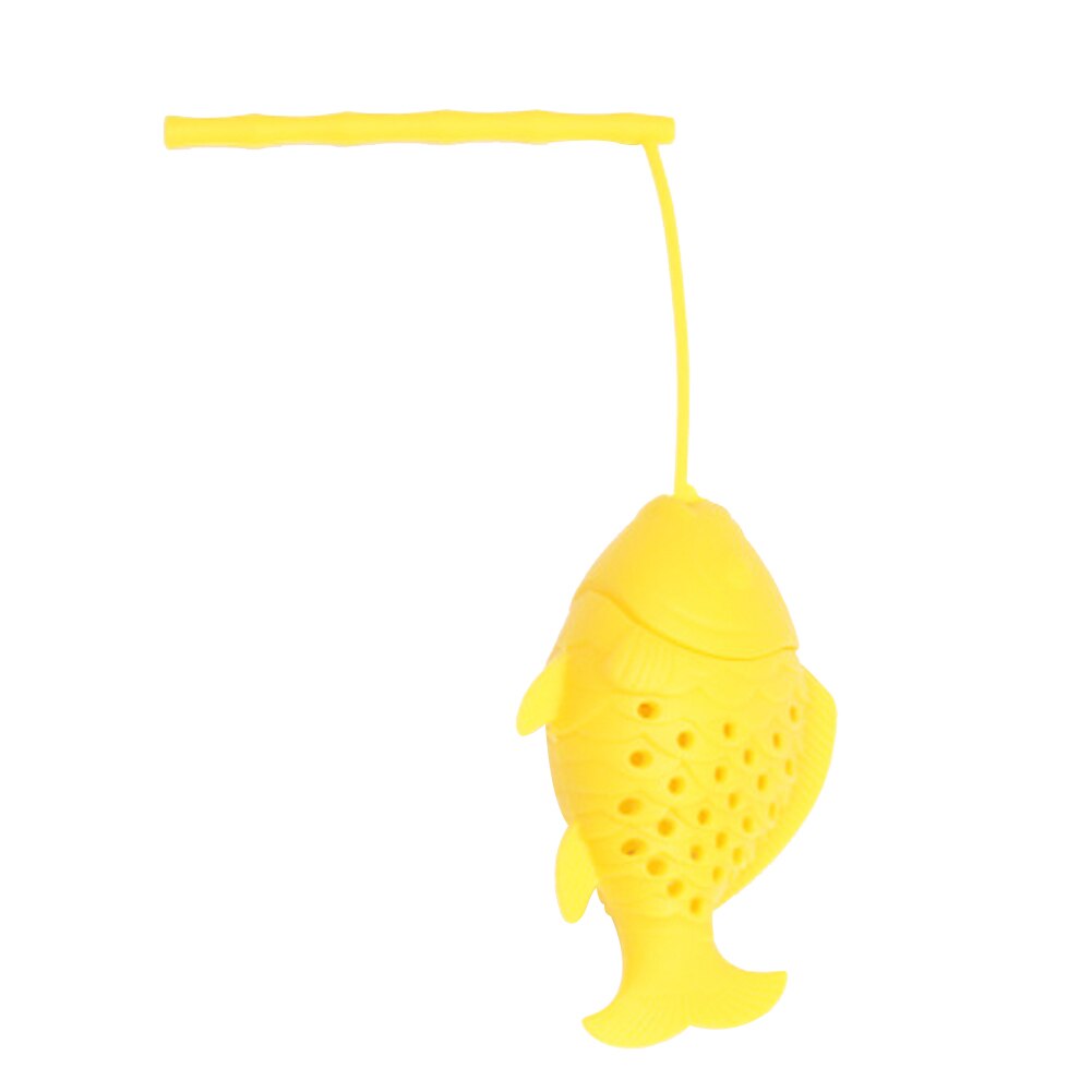 Fisk silikon infuser teblad sil filter diffuser köksredskap: Gul
