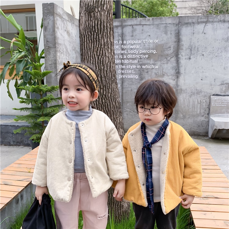 Kleinkind Wolle Mäntel Winter Neue Baby Jungen und Mädchen Kabel Jacken freundlicher Warme Dicke Samt Outwear Baby lässig Jacken Mantel