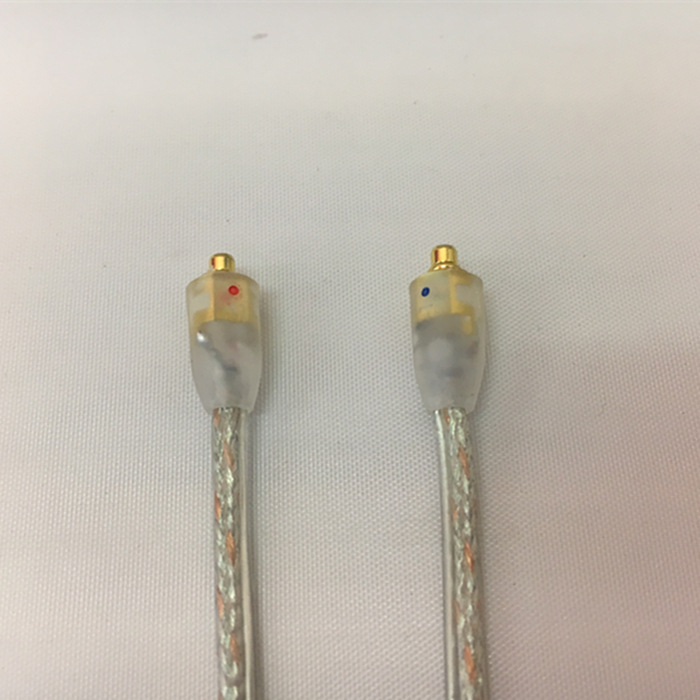 Voor Shure SE215 SE315 SE425 SE535 Oortelefoon Accessoires 1.6M Clear Dual-exit Afneembare Audio Kabel 3.5mm vergulde Hoek Plug
