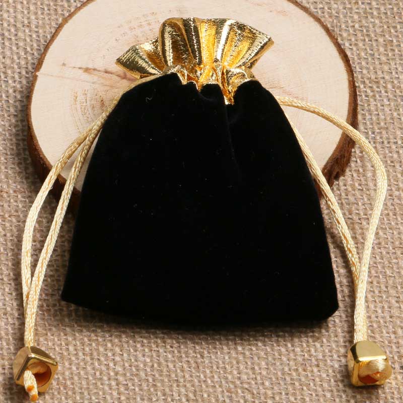 Black Watch Bag Gold Rope Velvet Black Pouch Bag Collection Bag for Pocket Watches