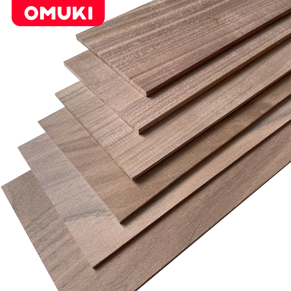 OMUKI Natural Black Walnut Polishing Solid Wood Panel Construction Model Material Handmade DIY Wooden Crafts