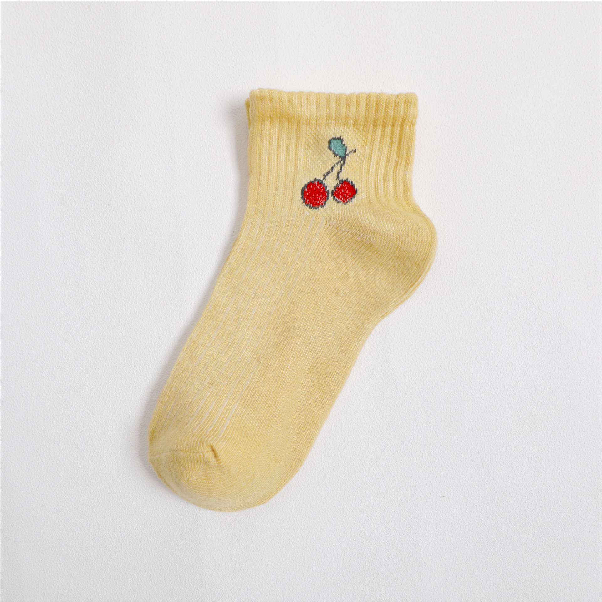 LJIQQ 5 pairs women candy fruit socks spring summer lady ankle socks embroidery female socks: C