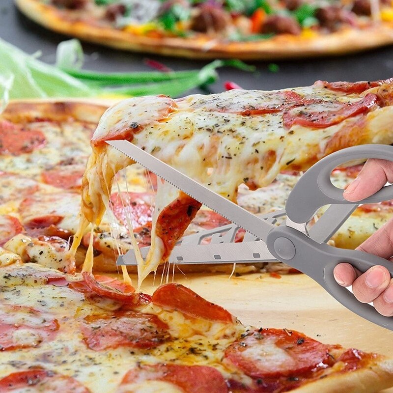 Kitchen Scissors BBQ Meat Scissors Pizza Cutter Stainless Steel Scissors Food Baking Cooking Utensils