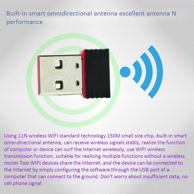 Driver WiFi tarjeta inalámbrica miniportátil USB tarjeta de red inalámbrica Rtl8188Gu 150M