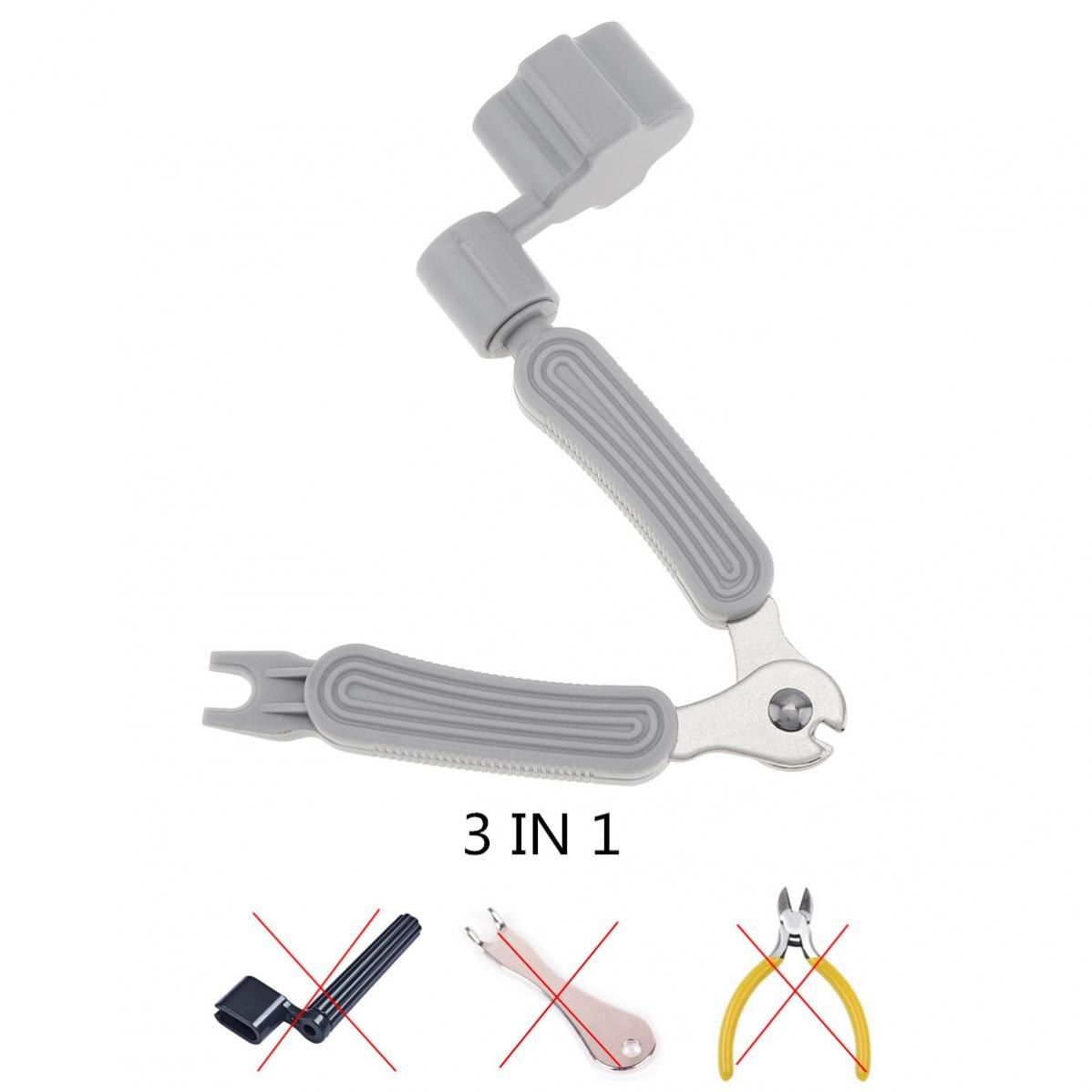 3 IN 1 Multifunctional Portable Guitar Tool Guitar String Winder and Cutter Clippers Bridge Pin Puller Peg Winder