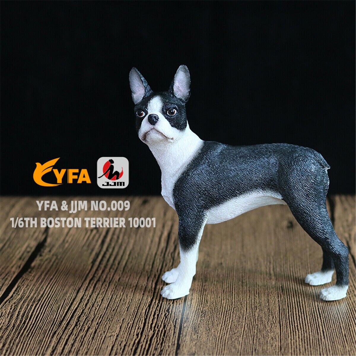 JJM-figura para mascotas de perros Boston terrier, juguete para de PVC, juguete para educativo para niños, escala 1/6