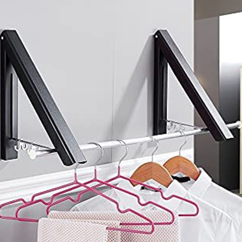 Retractable Clothes Rack-Laundry Room Drying Rack Wall Mounted Clothes Hanger Foldable Clothes Wall Hanger