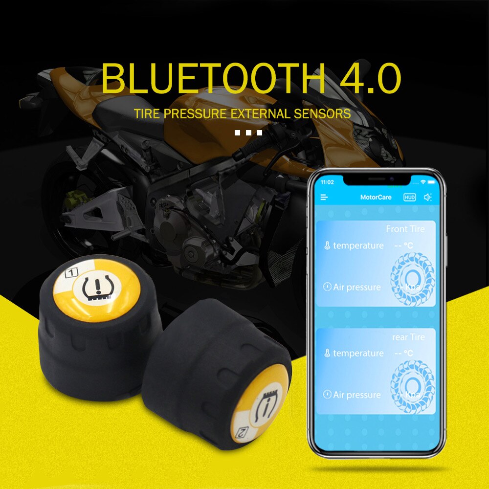 2PCS V100B TPMS External Sensors Motorcycle APP Mode Bluetooth Tire Pressure Monitoring System Battery Life 3 - 5 Years