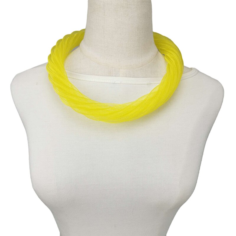 UKEBAY Neue Multicolor Mesh Choker Halsketten Frauen Hohl Handgemachten Schmuck Boho Zubehör Hochzeit Partei Colliers Schmuck: yellow