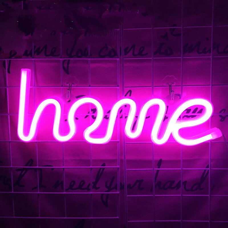 Led Neon Licht Kleurrijke Bliksem Neon Teken Voor Kamer Home Party Bruiloft Decoratie Usb Neon Letters Lichten Xmas Neon lamp: Home Pink