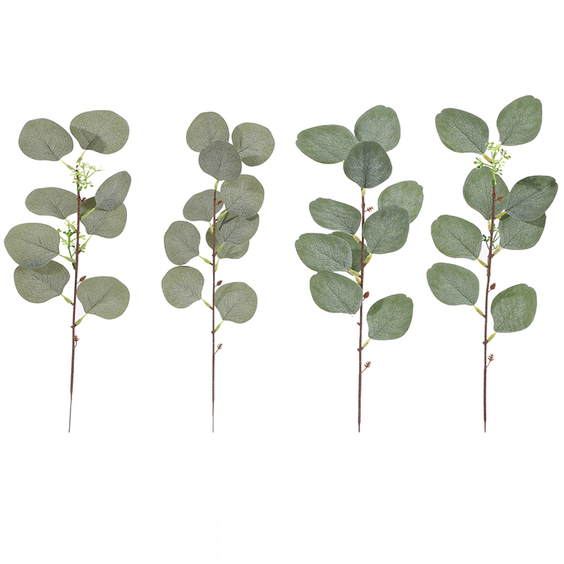 Kunstmatige Eucalyptus Bladeren Takken Groene Zijde Leaf Kunstplanten Voor Bloemen Boeketten Bruiloft Schieten Prop Greenery Decor