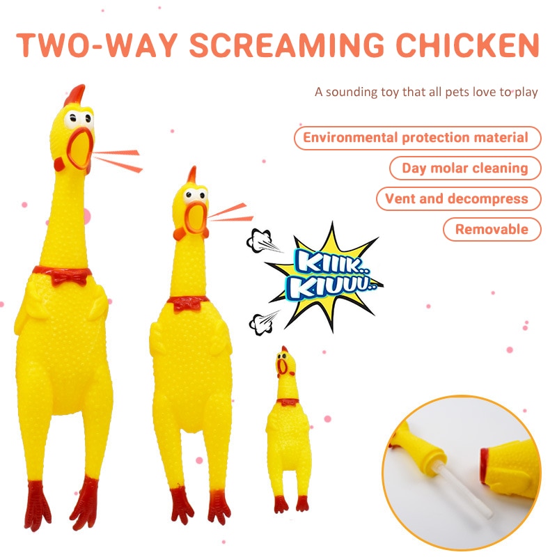 Funny Screaming Kip Huisdieren Hond Speelgoed Squeeze Piepende Sound Funny Speelgoed Veiligheid Rubber Voor Honden Katten Molaire Kauwen speelgoed
