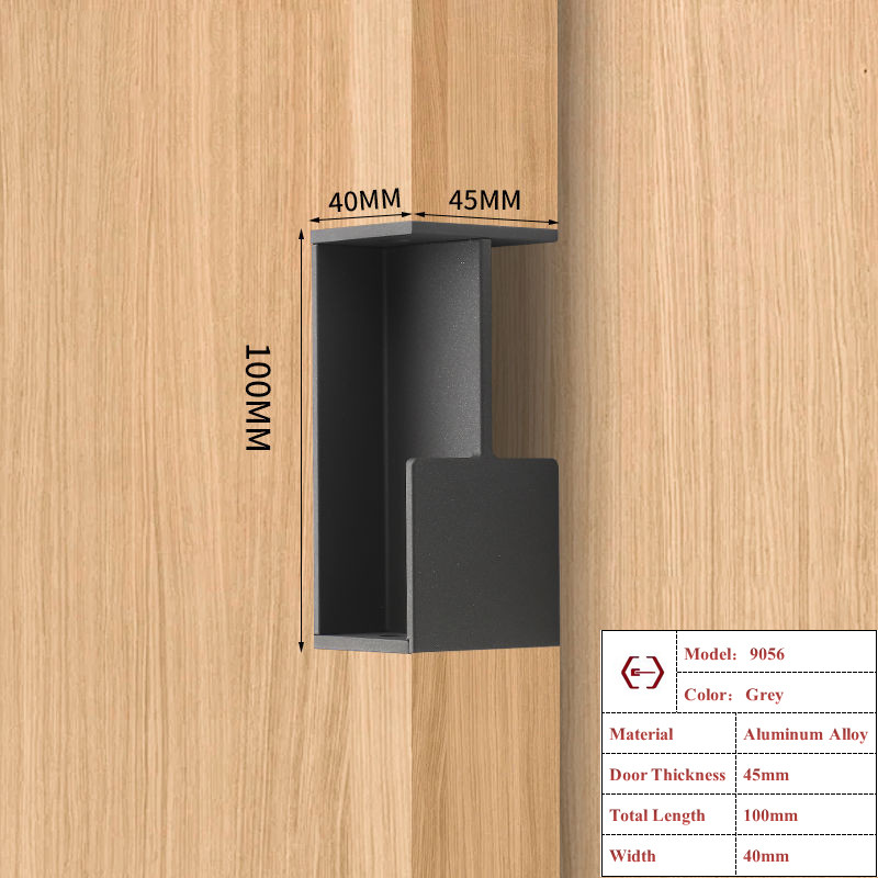 Poignée de porte coulissante invisible de style industriel poignée de porte coulissante intégrée poignées de porte latérales en alliage d'aluminium anti-collision: Ivoire