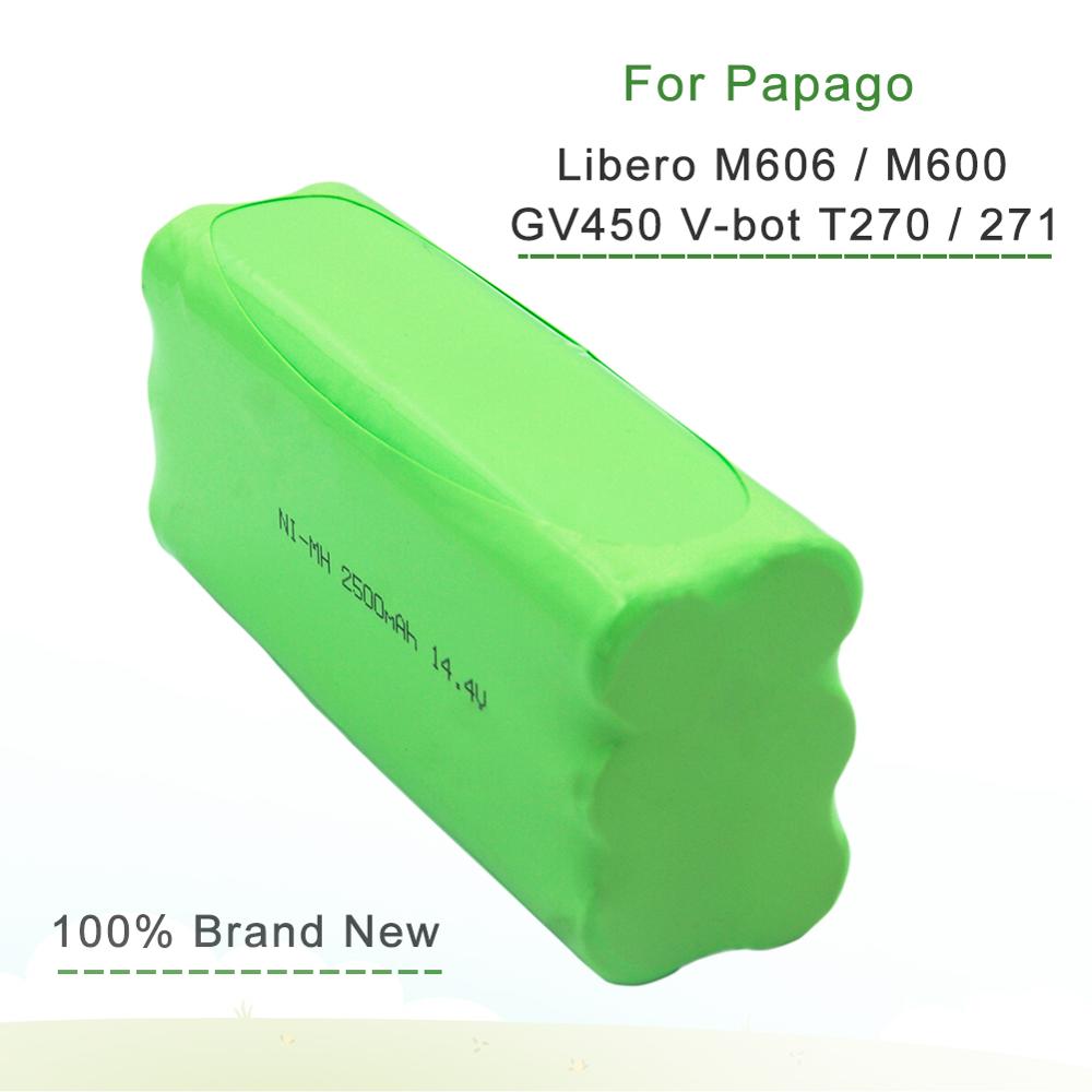 Vacuum Cleaners Rechargeable Battery 14.4V 2500mAh NIMH replacement Battery for Libero M606 M600 GV450 V-bot T270 T271