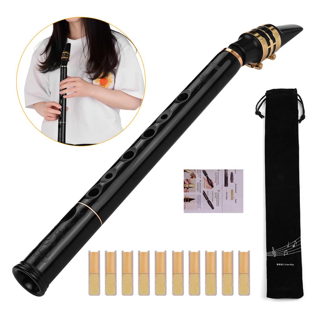 Hixing C Sleutel Mini Pocket Saxofoon Sax Abs Materiaal Met Mondstukken 10Pcs Riet Draagtas Houtblazers Instrument: C Key