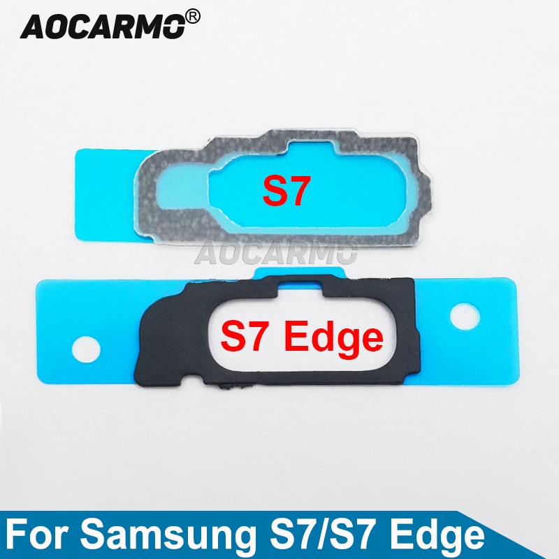 Aocarmo Touch ID Fingerprint Home Button Key Adhesive Gasket Bracket Mat With Sticker For Samsung Galaxy S7 Edge GM-G935