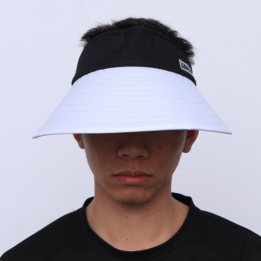 Sports Tennis Cap Summer Outdoor Cap Folding Hat All-matching Cap for Men (White Hat and Black): Default Title