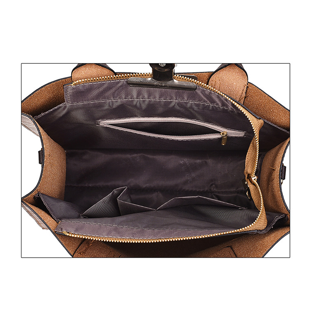 Herold Frauen Taschen einstellen 3 Stck Große lässig Tote Taschen Leder Weibliche Schulter Tasche Damen Handtasche + Umhängetasche + geldbörse Sack