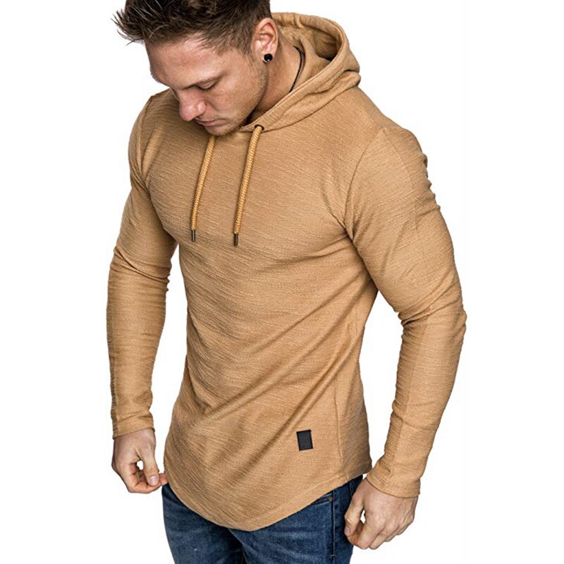 Sudadera con capucha para hombre, de , de Color sólido, de , primavera y otoño, Hip-Hop, M-3XL de manga larga, novedad de: M / Khaki