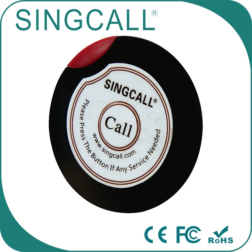 SINGCALL Restaurant Remote Wireless Calling System Pager, Saucer Type Pager, Single-key Touch APE700RW Pager