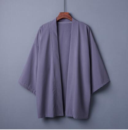 Spring Summer Plain Color Coat Japanese Kimono Cardigan Kimono Haori For Woman Man Loose Thin Outer Garment: D