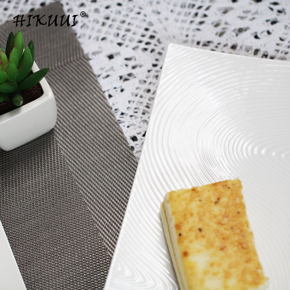 White Porcelain Dinner Plate Rectangle Shallow Sushi Dish Family Dinnerware Ceramic Plate Dining Room Tableware Platter